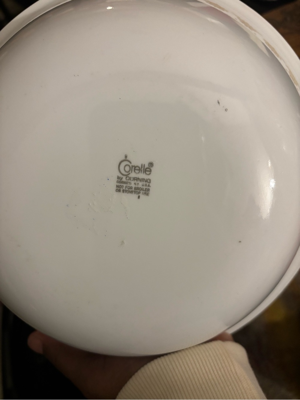 Corelle White Serving Bowl with Gold Floral Motif 10” - Picture 2 of 2
